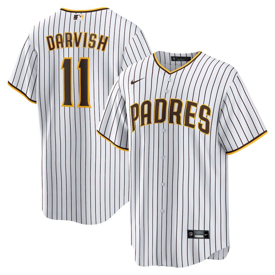 Men San Diego Padres #11 Yu Darvish Nike White Home Replica Player MLB Jersey